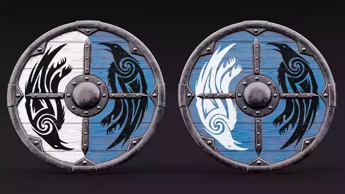 Viking Shield - Raven 3D model