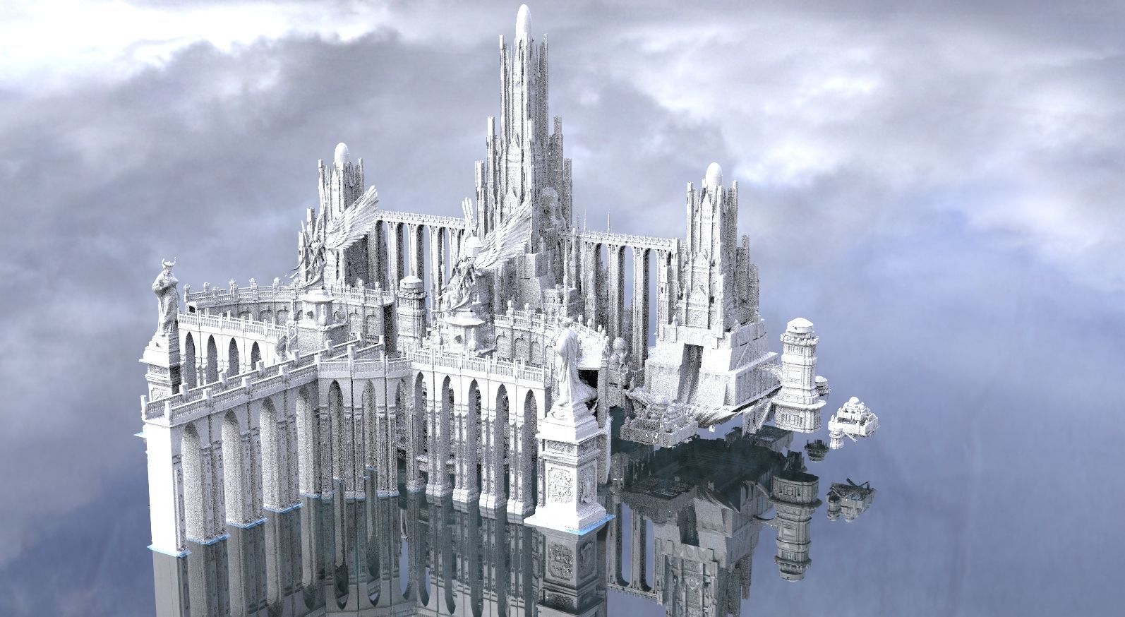 Final Fantasy High fantasy City 2 ocean 3D 3D model_3