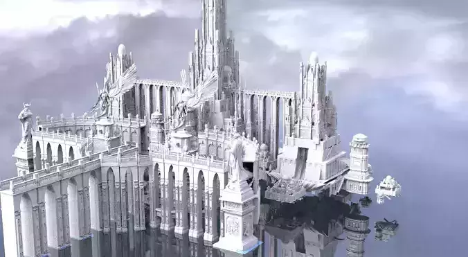 Final Fantasy High fantasy City 2 ocean 3D 3D model