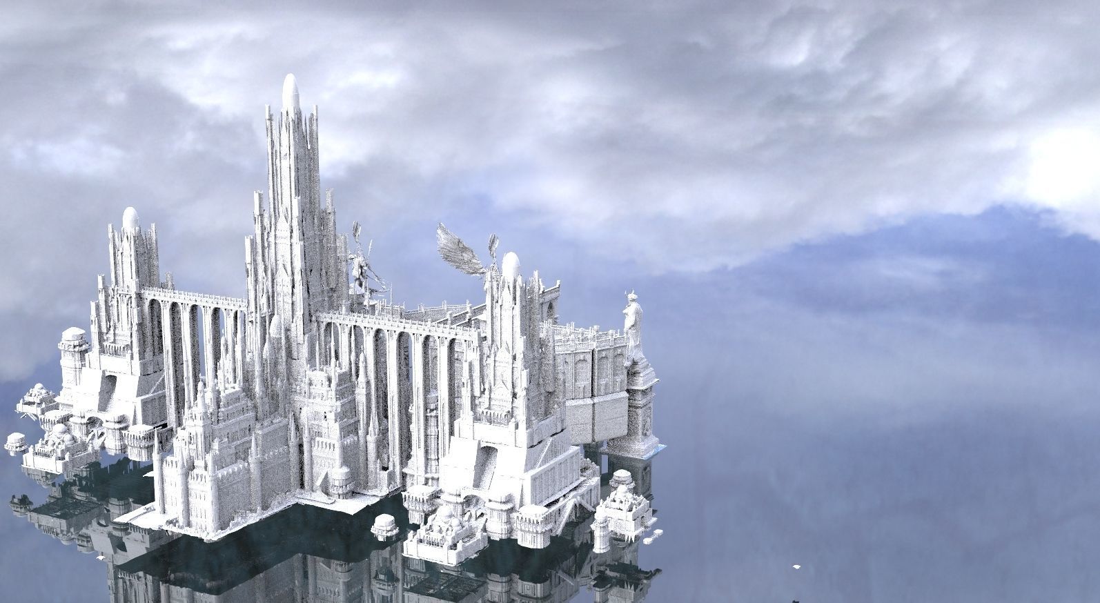 Final Fantasy High fantasy City 2 ocean 3D 3D model_4
