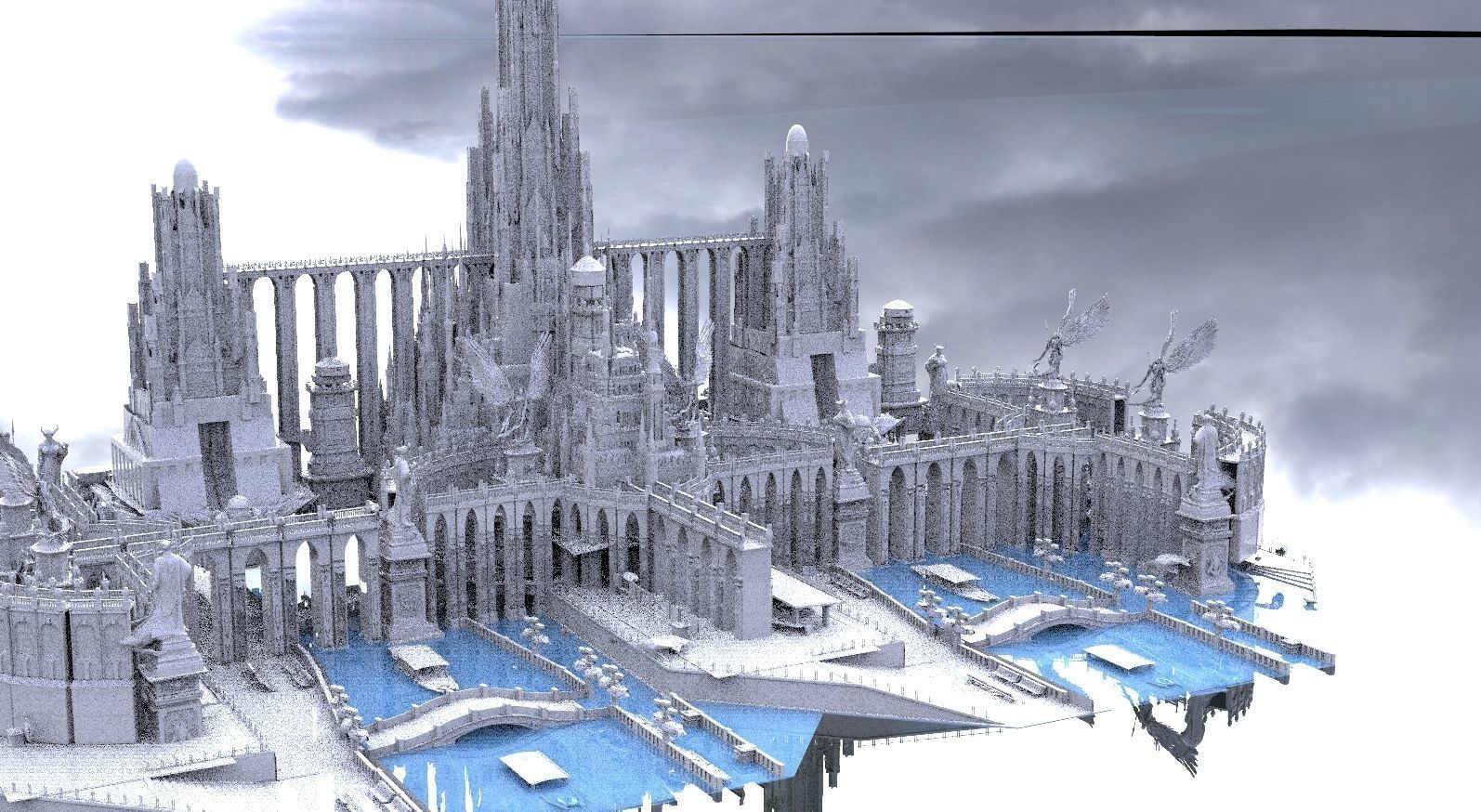 Final Fantasy High fantasy City ocean 3 3D model_6
