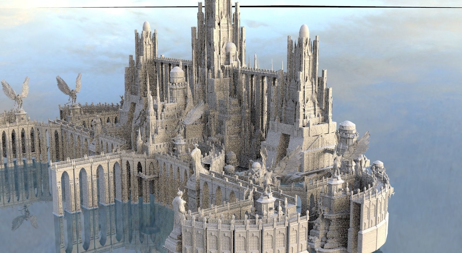 Final Fantasy High fantasy City ocean 3 3D model_5