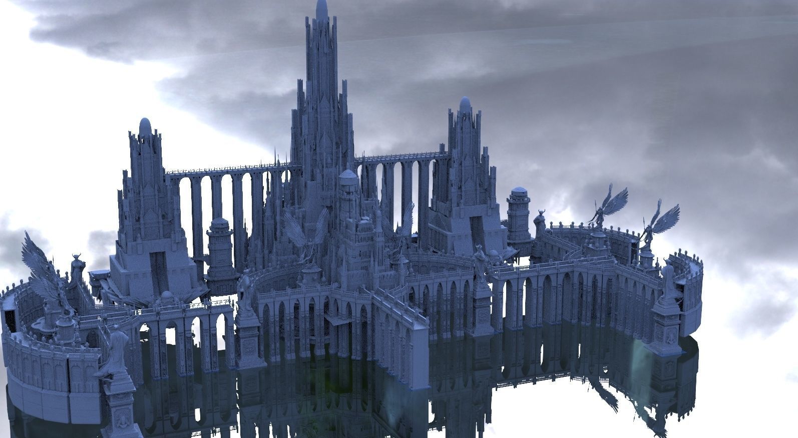 Final Fantasy High fantasy City ocean 3 3D model_2