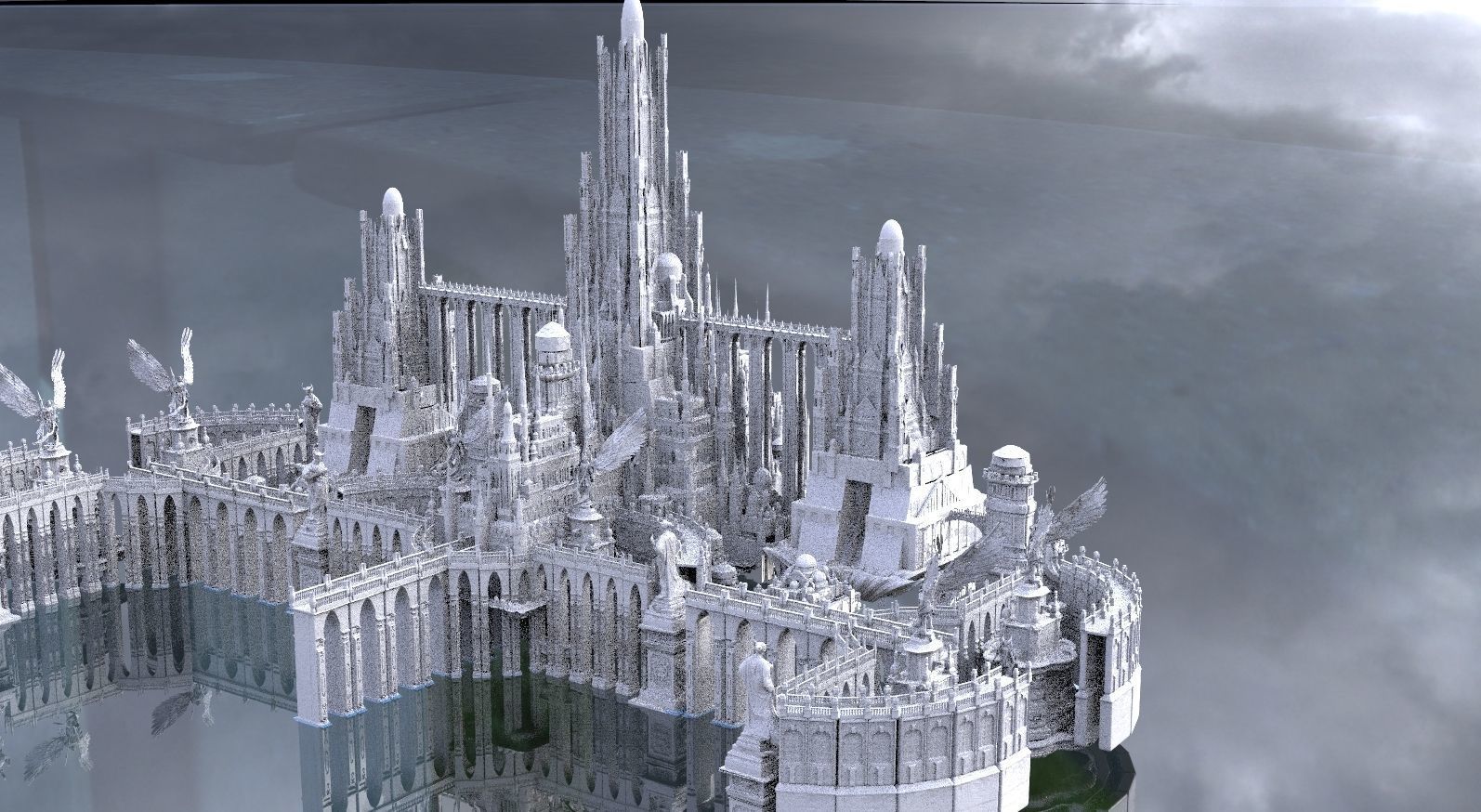 Final Fantasy High fantasy City ocean 3 3D model_4