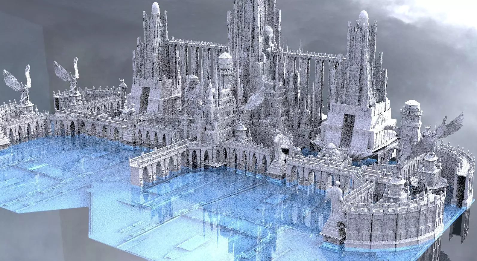 Final Fantasy High fantasy City ocean 3 3D model_0