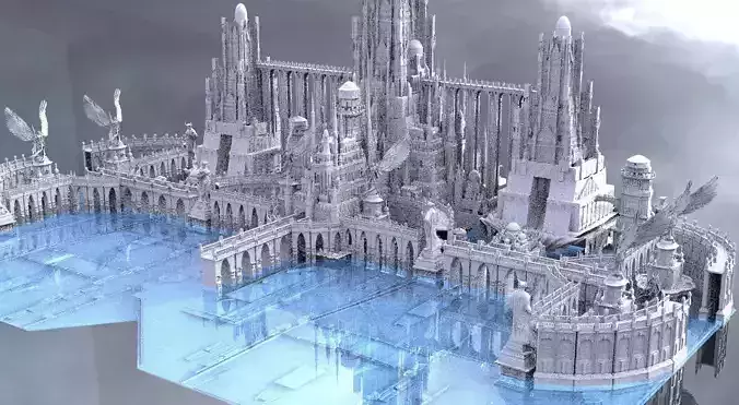 Final Fantasy High fantasy City ocean 3 3D model