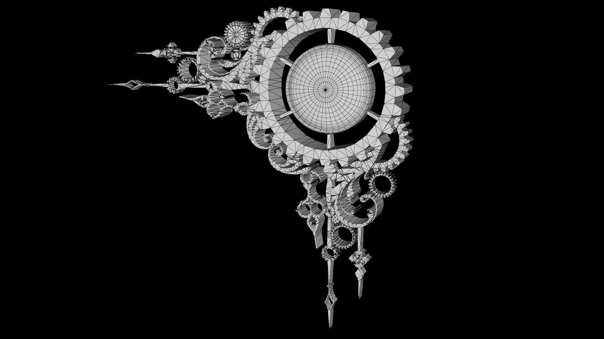 Steampunk Clock Low-poly 3D model_5