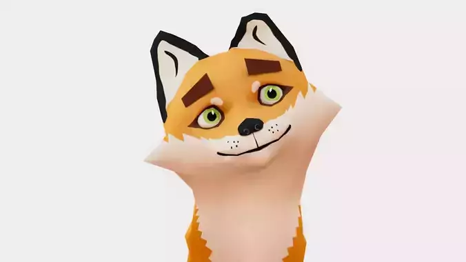 Stylized Fox Low-poly 3D model