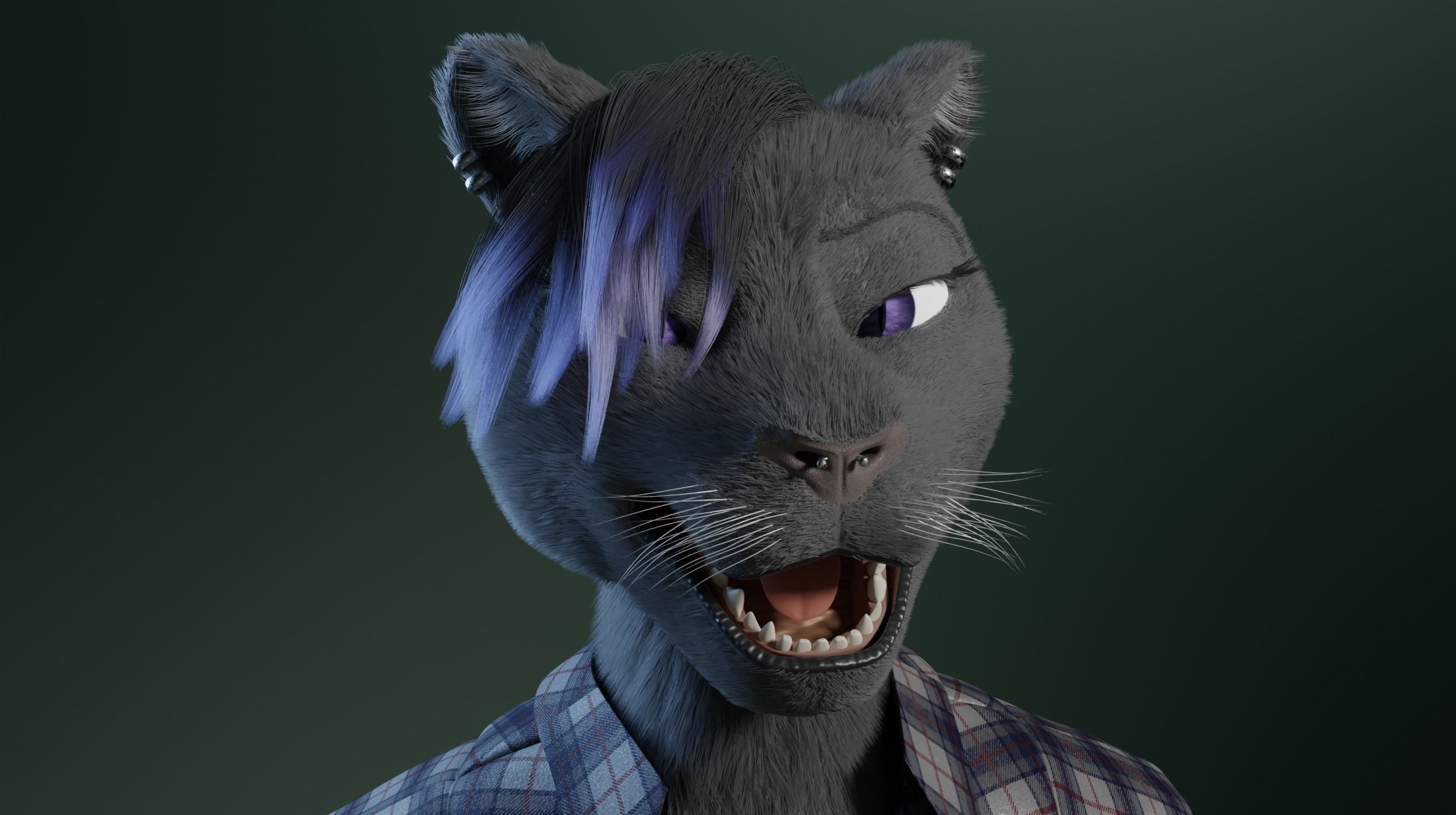 Tasha Anthro Panther 3D model_38