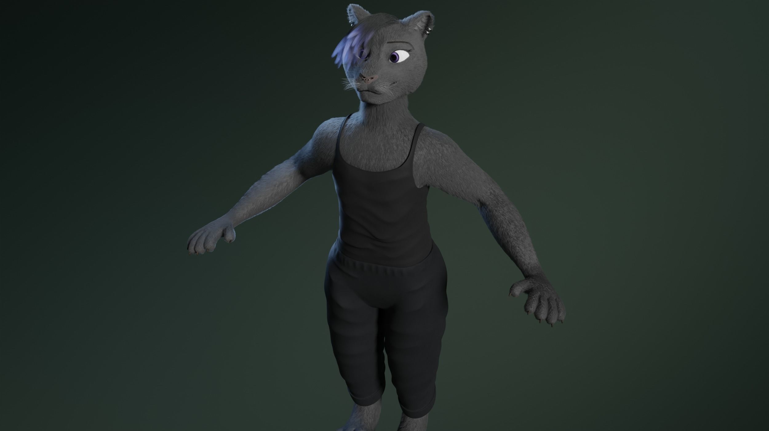 Tasha Anthro Panther 3D model_28