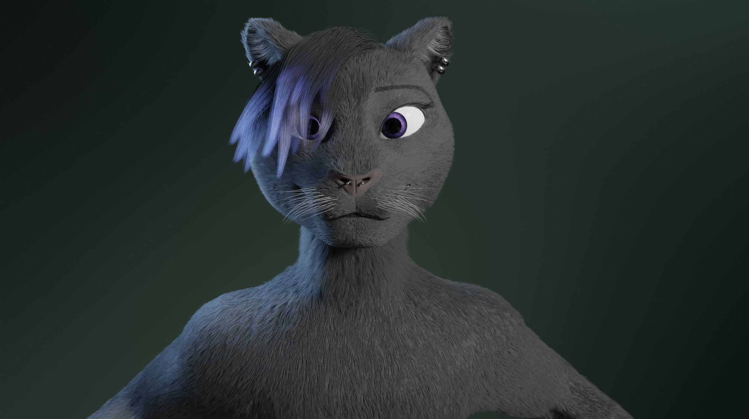 Tasha Anthro Panther 3D model_3