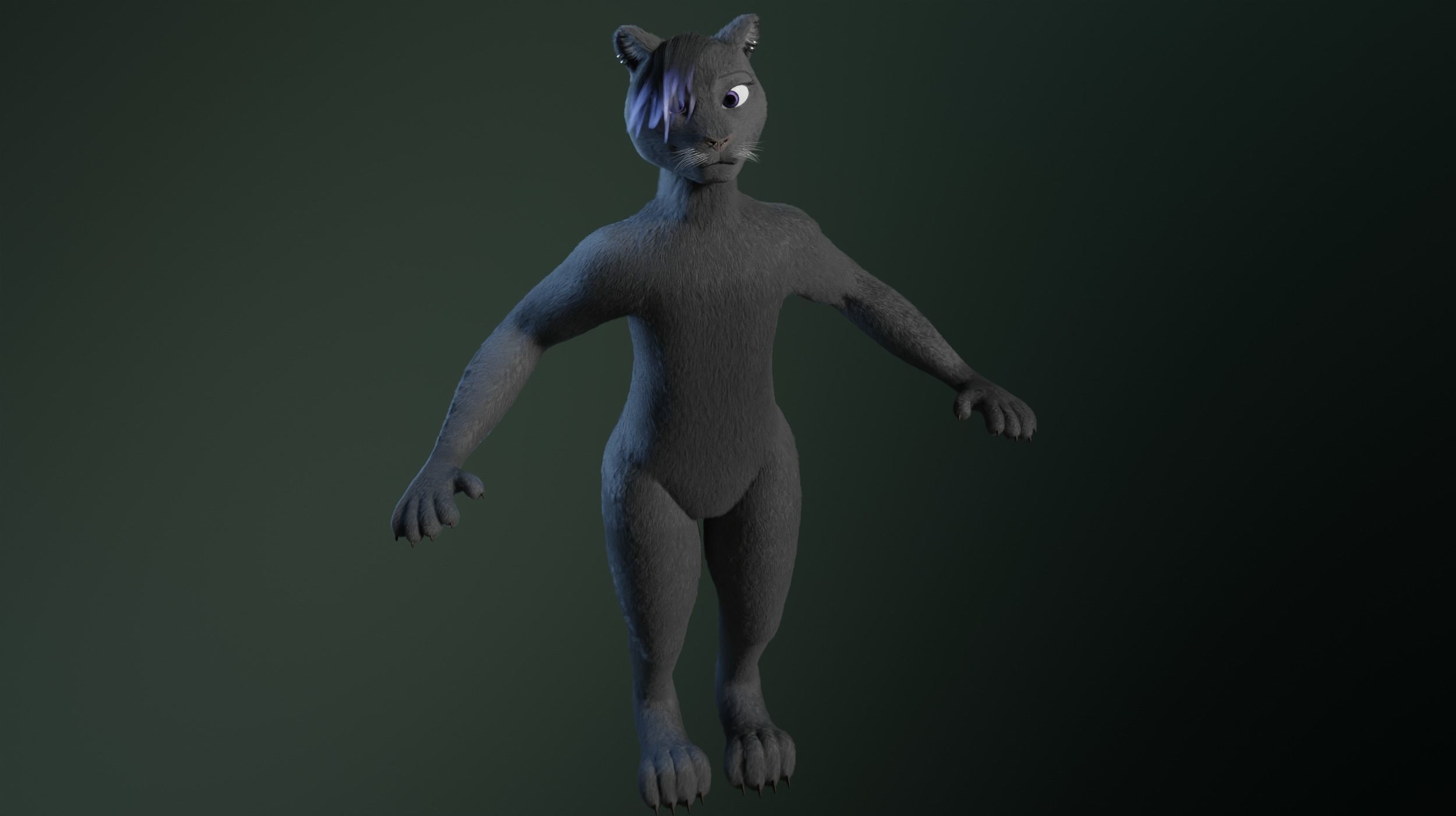 Tasha Anthro Panther 3D model_7