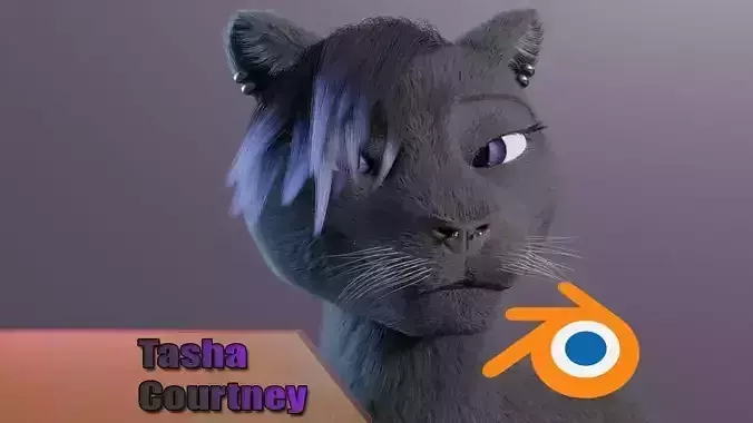 Tasha Anthro Panther 3D model