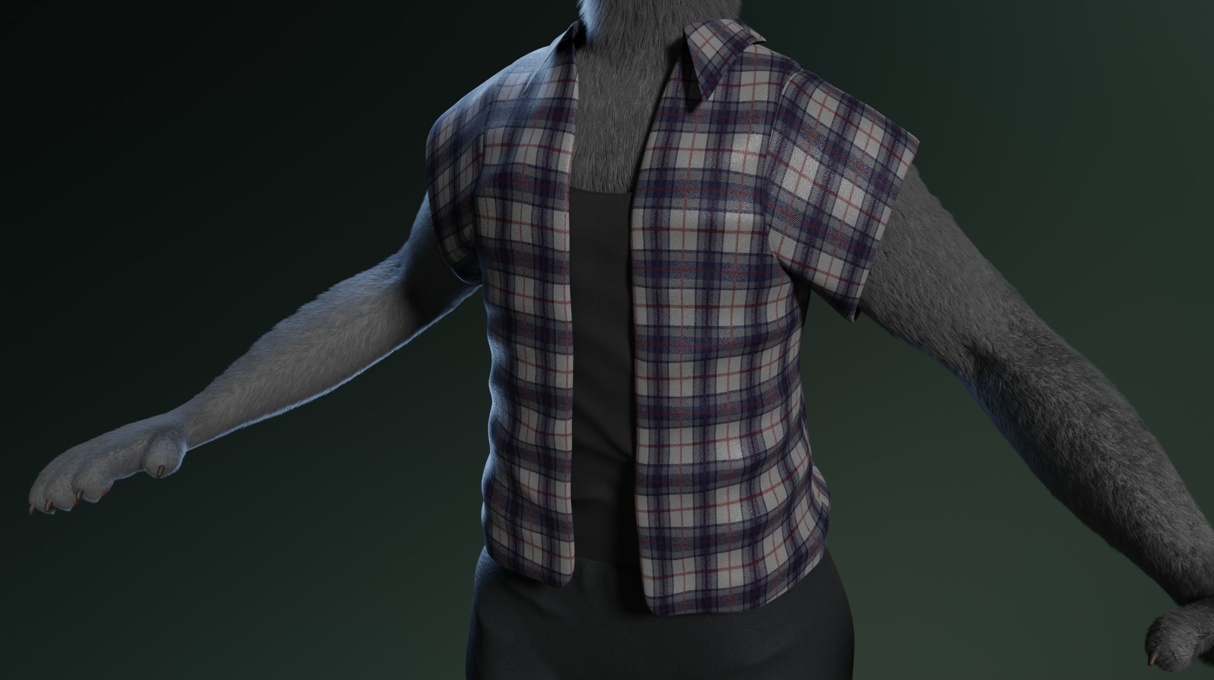 Tasha Anthro Panther 3D model_32