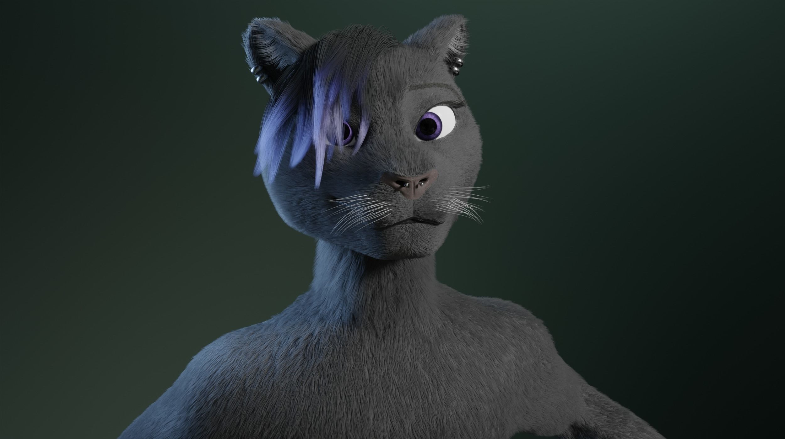 Tasha Anthro Panther 3D model_2