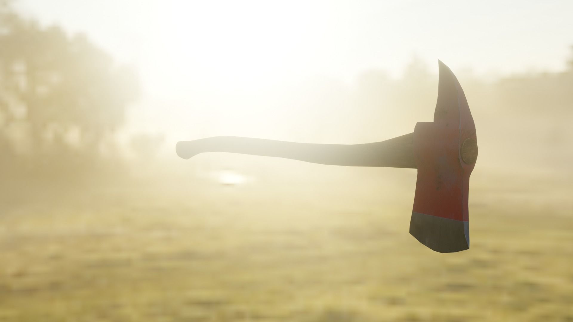 Fire Axe Low-poly 3D model_12