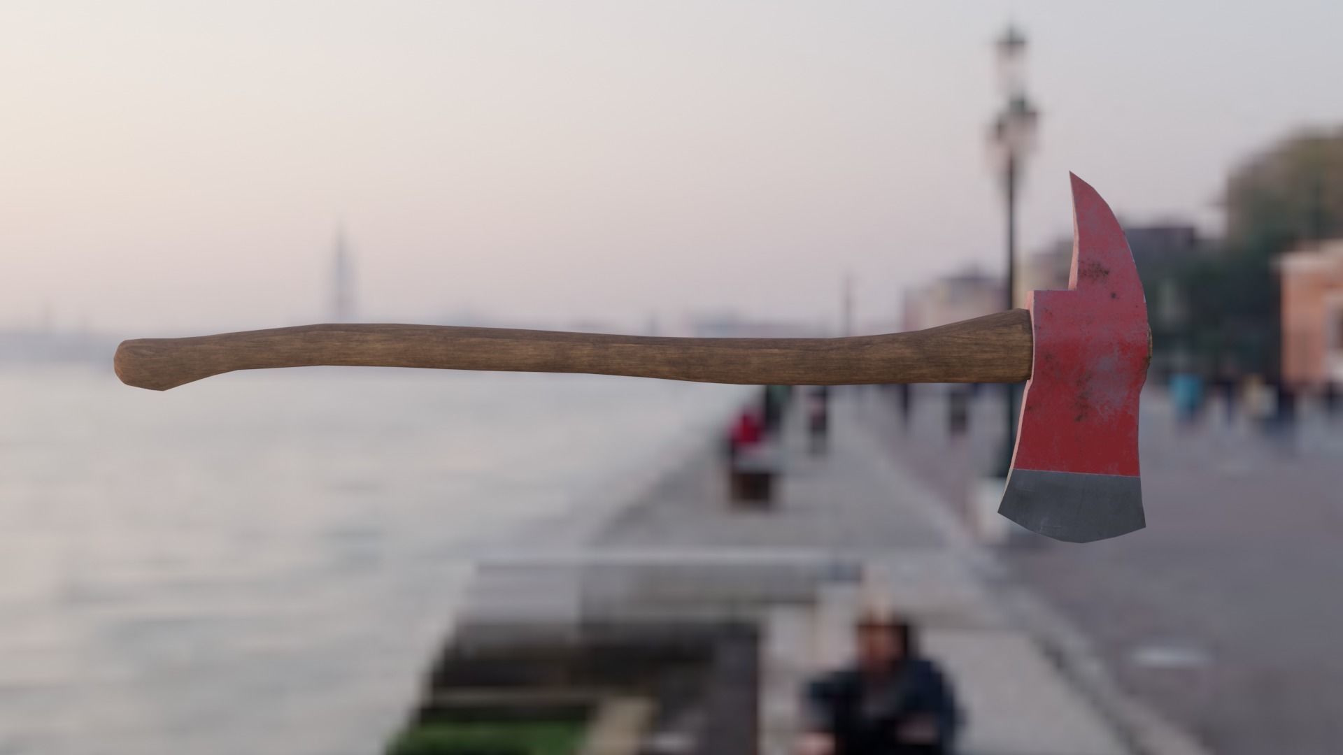 Fire Axe Low-poly 3D model_6