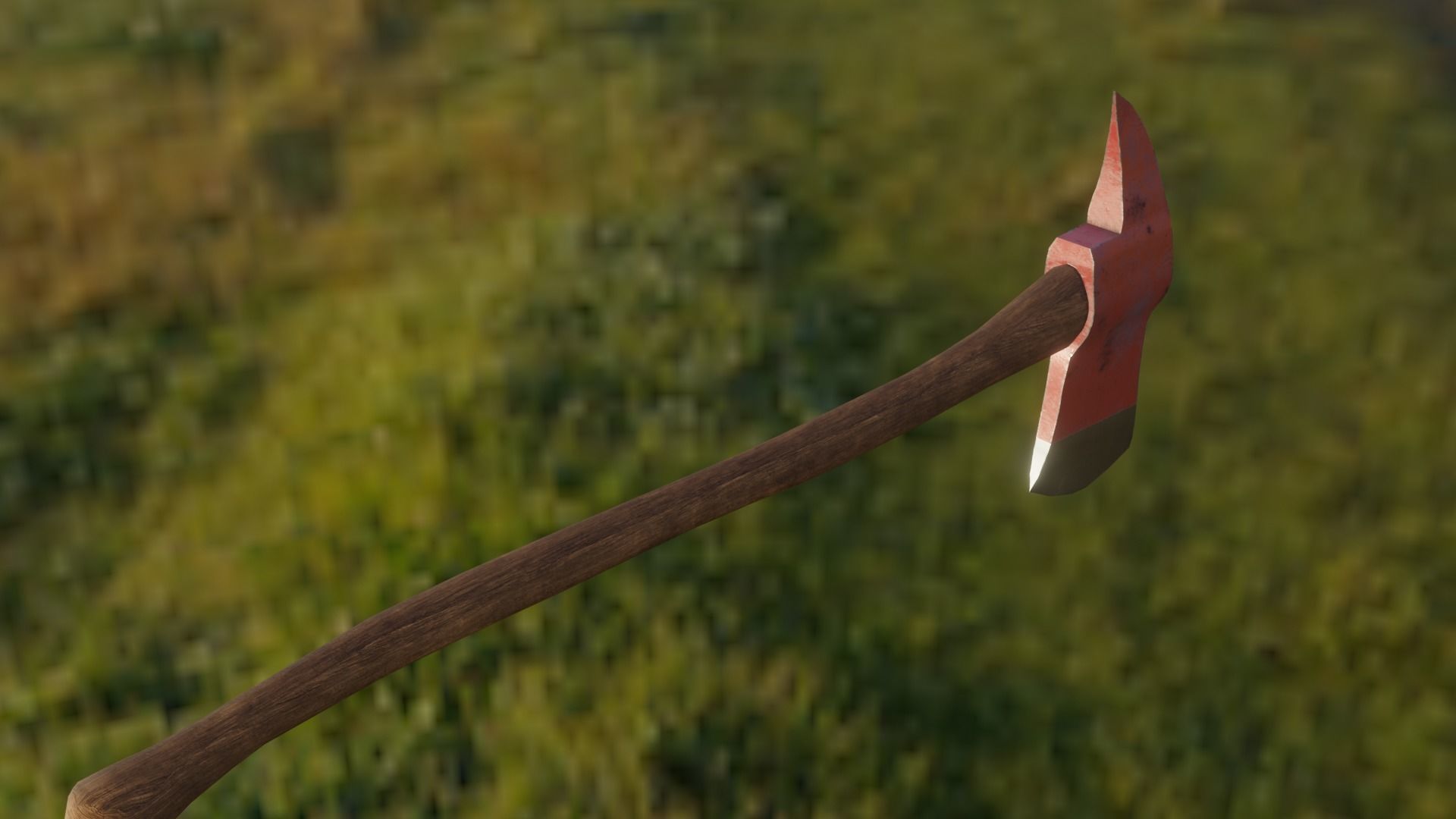 Fire Axe Low-poly 3D model_9