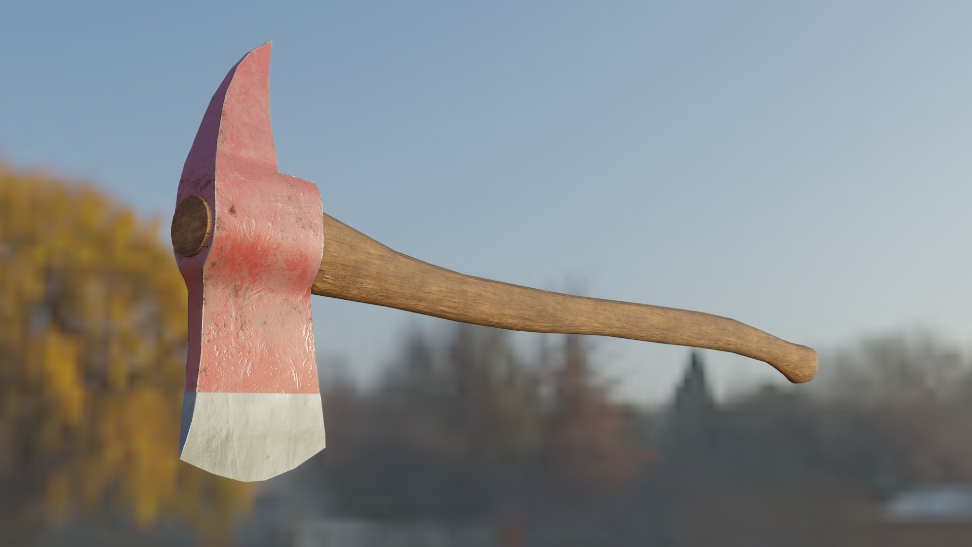 Fire Axe Low-poly 3D model_11