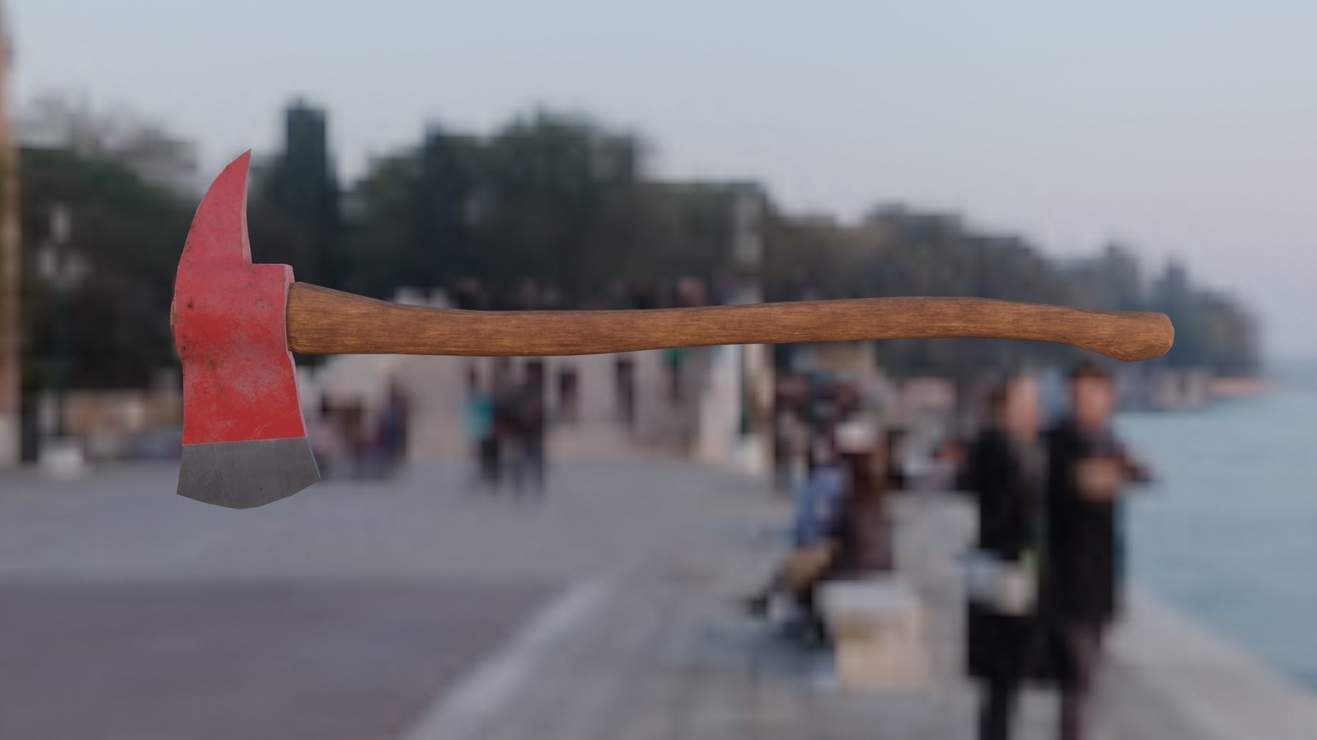 Fire Axe Low-poly 3D model_2