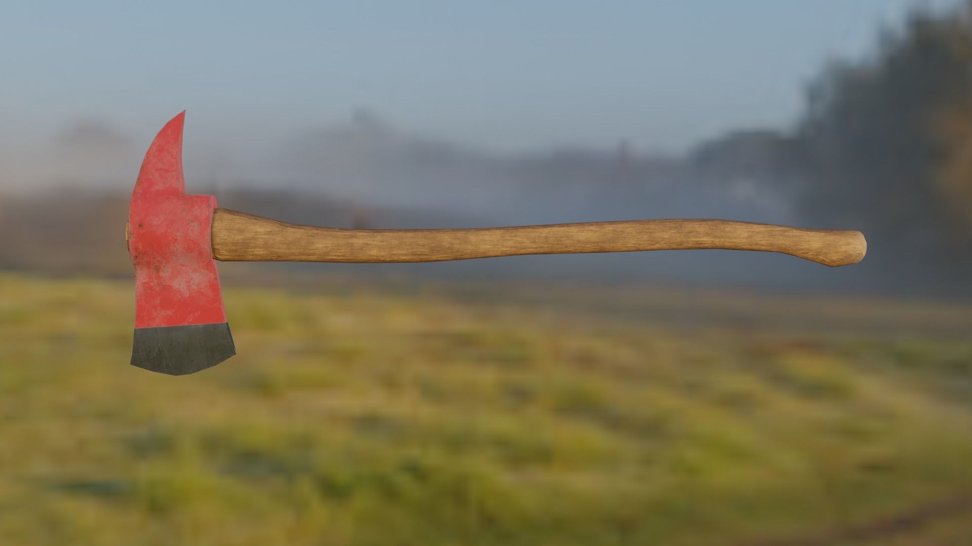 Fire Axe Low-poly 3D model_16