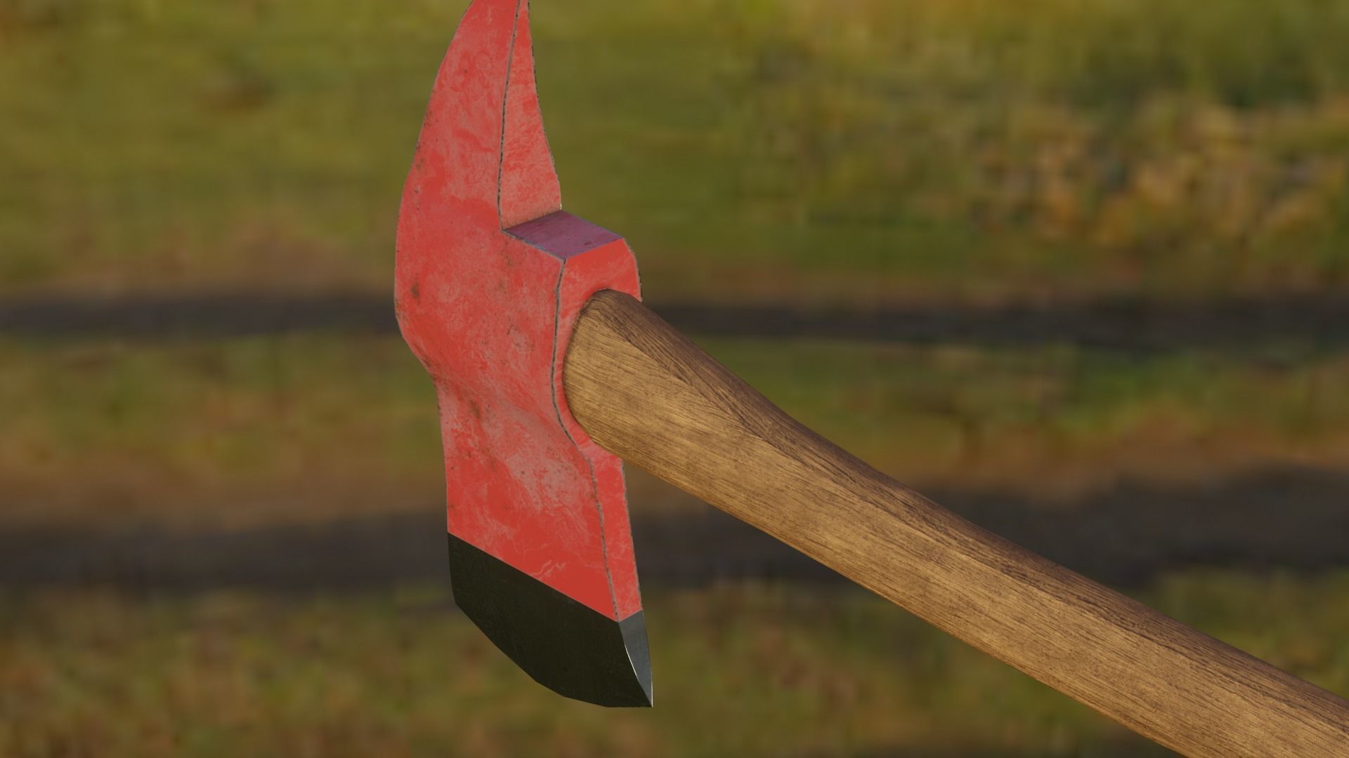 Fire Axe Low-poly 3D model_14