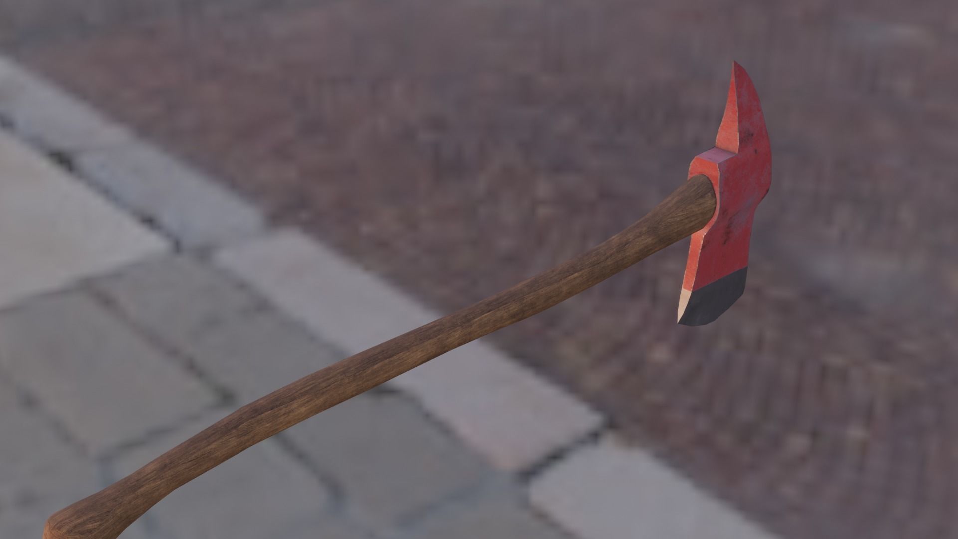 Fire Axe Low-poly 3D model_4
