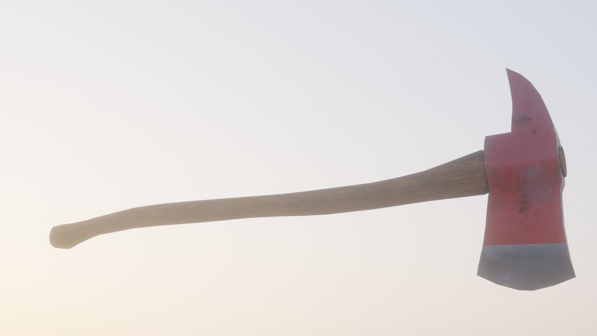 Fire Axe Low-poly 3D model_5