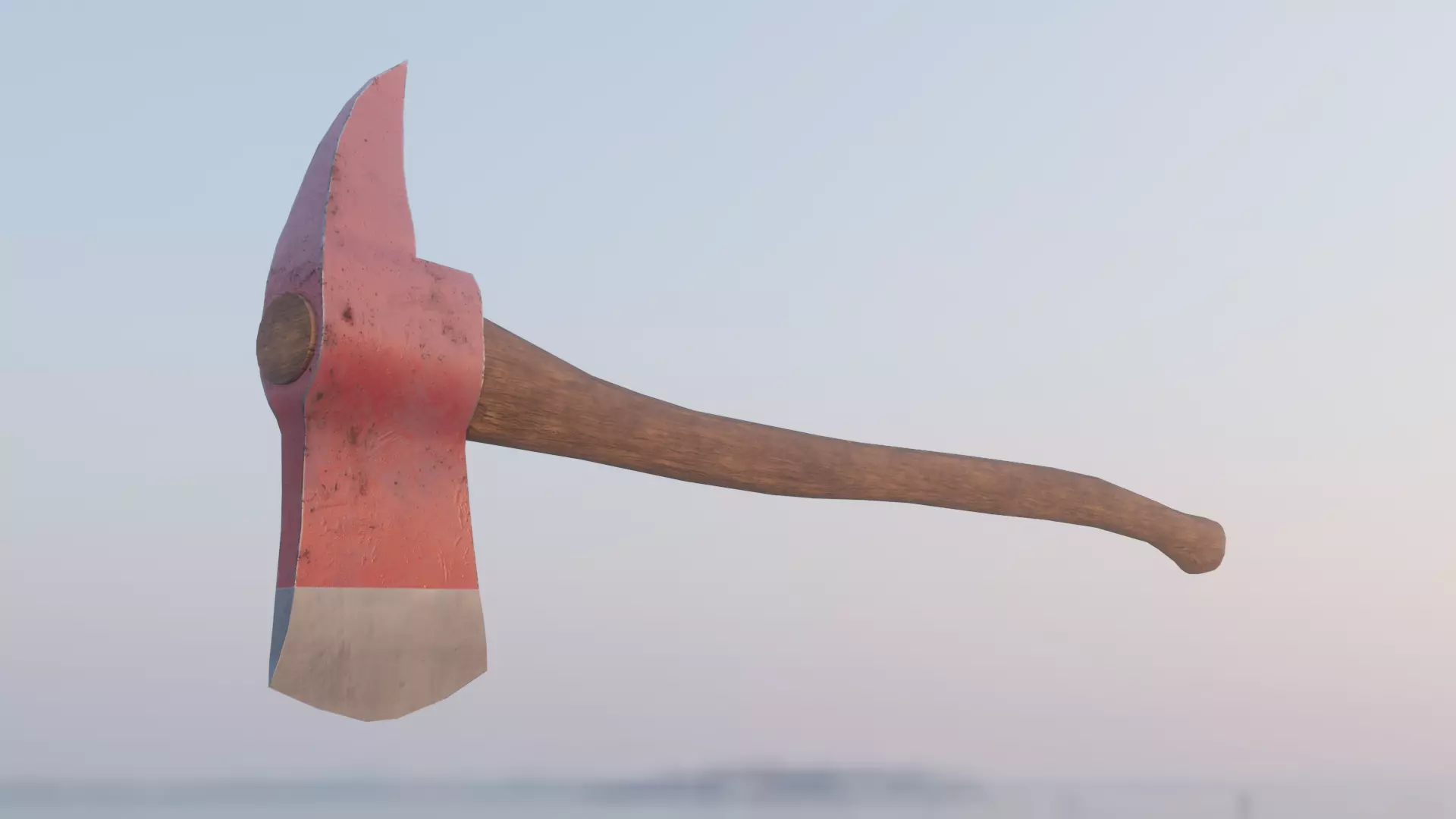 Fire Axe Low-poly 3D model_0