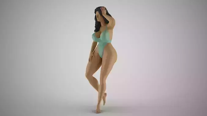Woman Leaning on Tree 3D print model