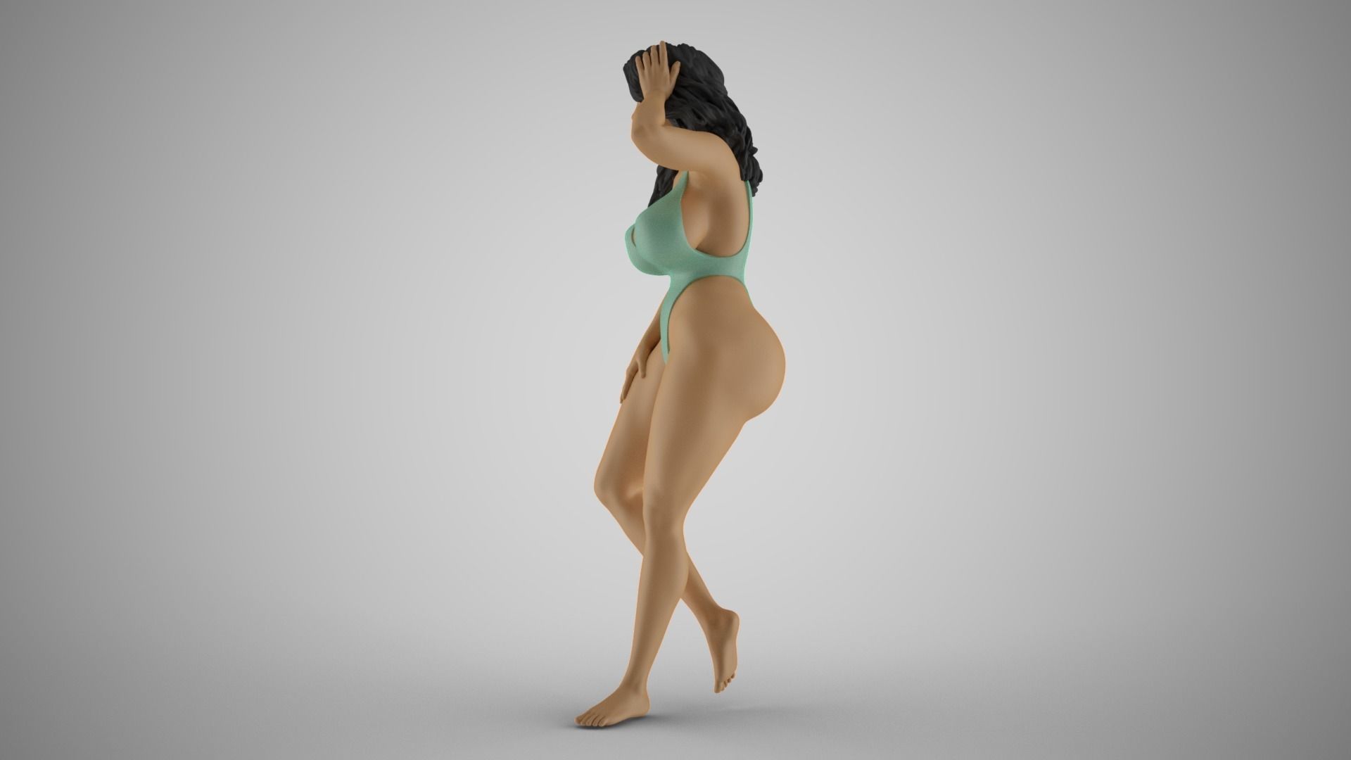 Woman Leaning on Tree 3D print model_10