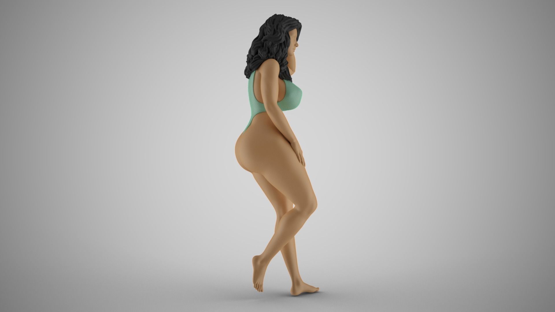 Woman Leaning on Tree 3D print model_6