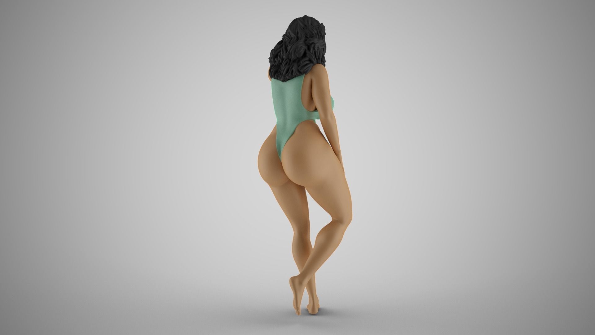 Woman Leaning on Tree 3D print model_7