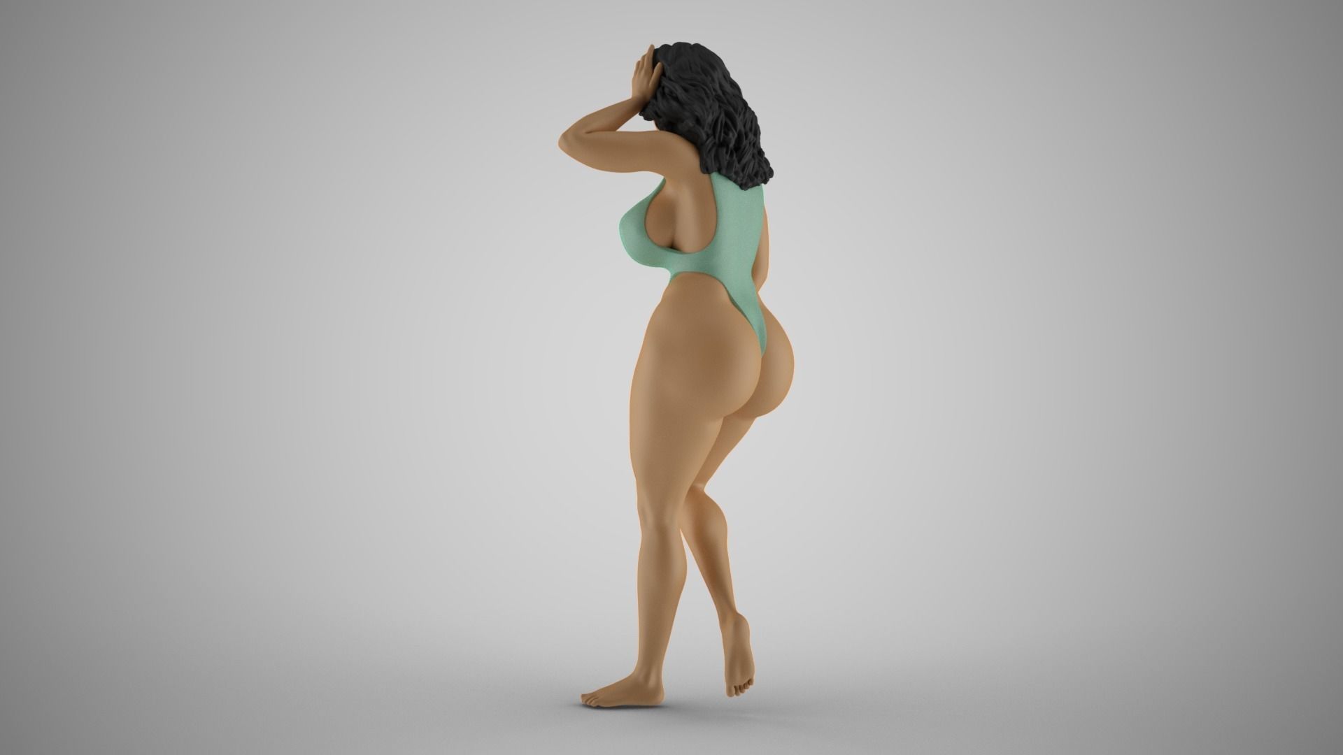 Woman Leaning on Tree 3D print model_9