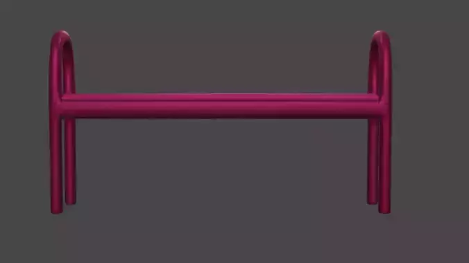 3D bench with two legs