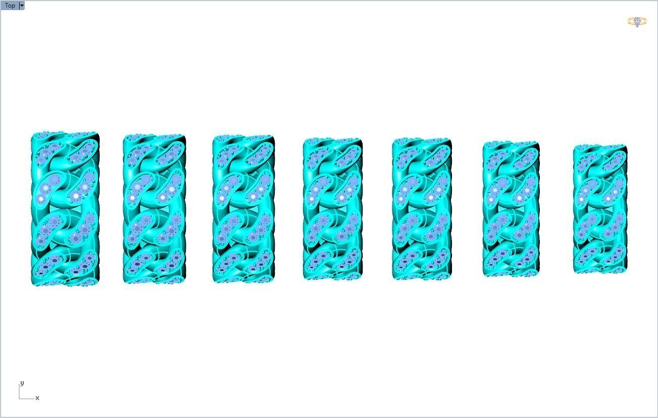 Chain ring - Miami Cuban ring - Link ring - Size 6 - 12 3D Model Collection_13