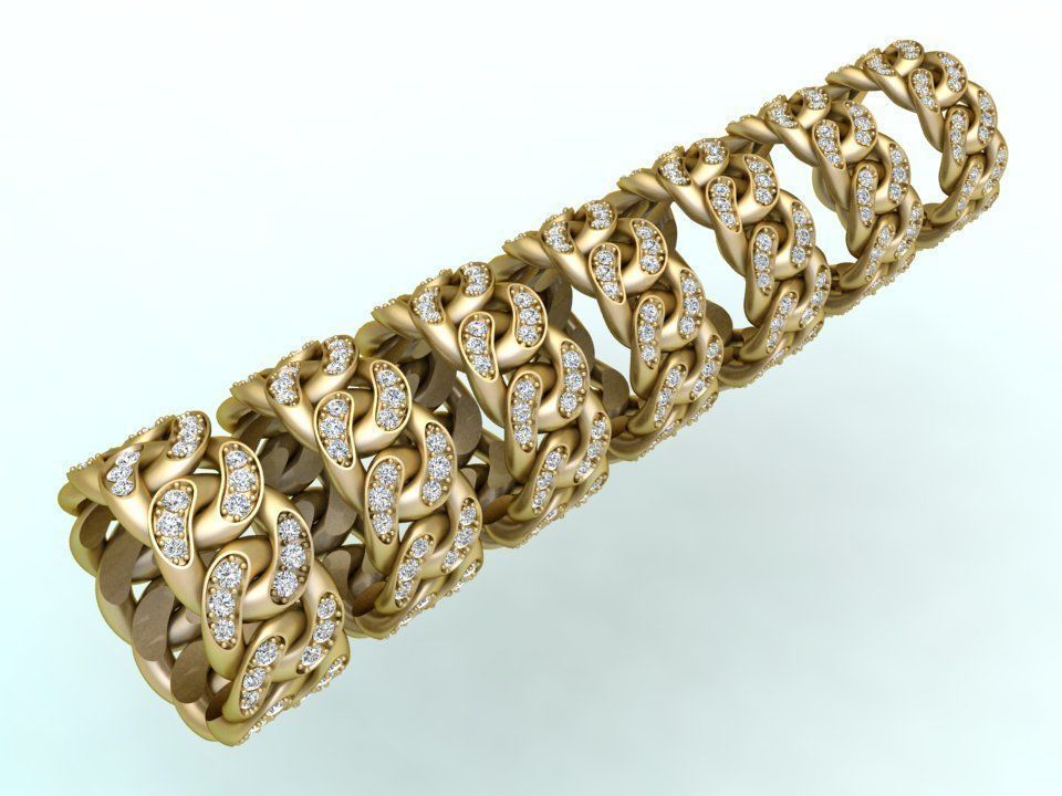 Chain ring - Miami Cuban ring - Link ring - Size 6 - 12 3D Model Collection_4