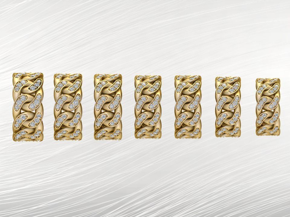 Chain ring - Miami Cuban ring - Link ring - Size 6 - 12 3D Model Collection_5
