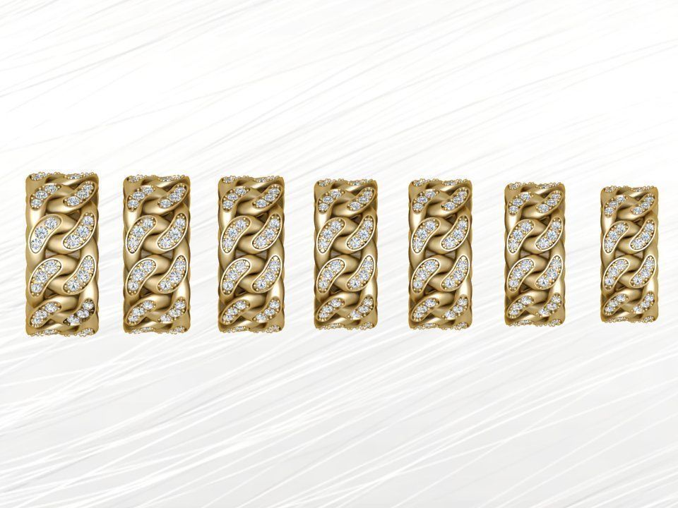 Chain ring - Miami Cuban ring - Link ring - Size 6 - 12 3D Model Collection_7