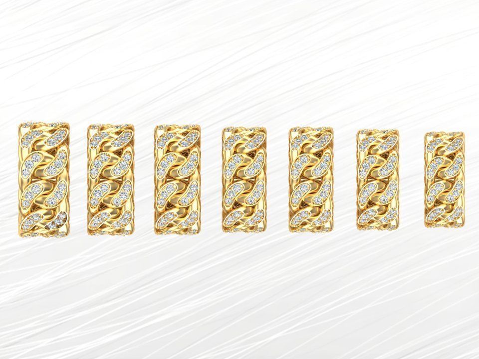 Chain ring - Miami Cuban ring - Link ring - Size 6 - 12 3D Model Collection_9