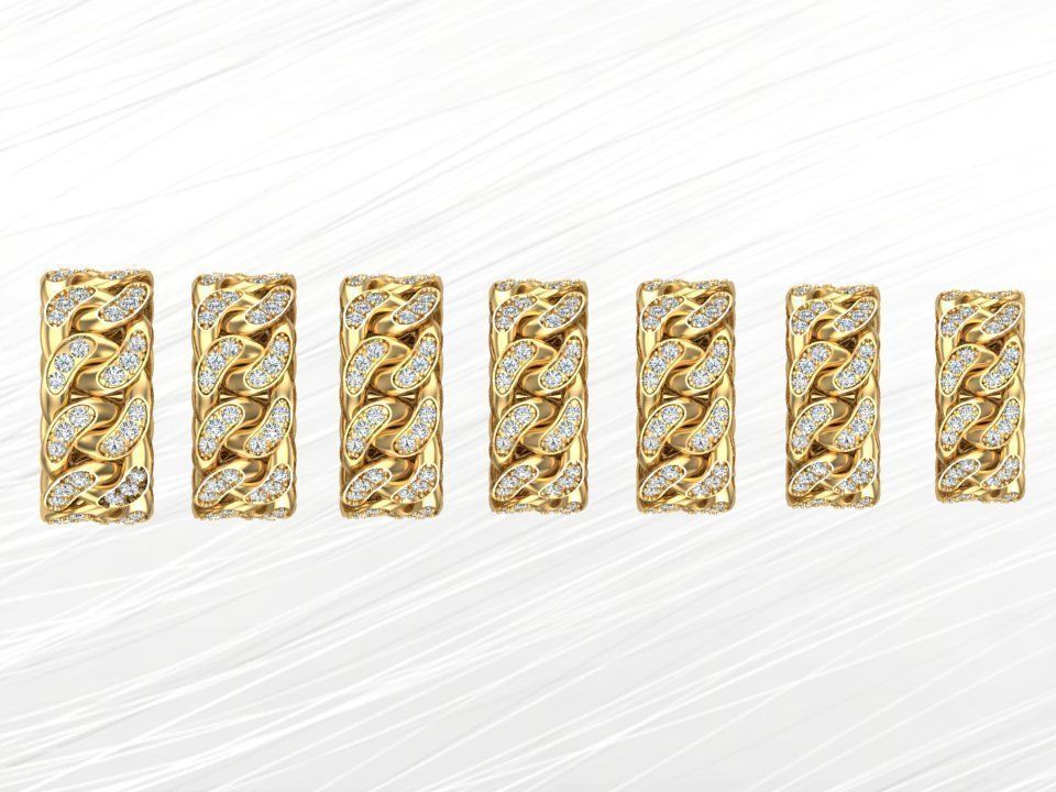 Chain ring - Miami Cuban ring - Link ring - Size 6 - 12 3D Model Collection_10