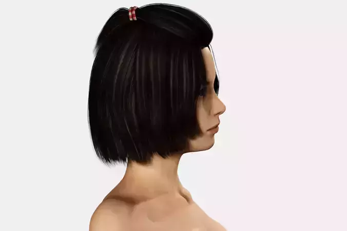 Naked 18 Year Old Thin Asian Girl Low-poly 3D model