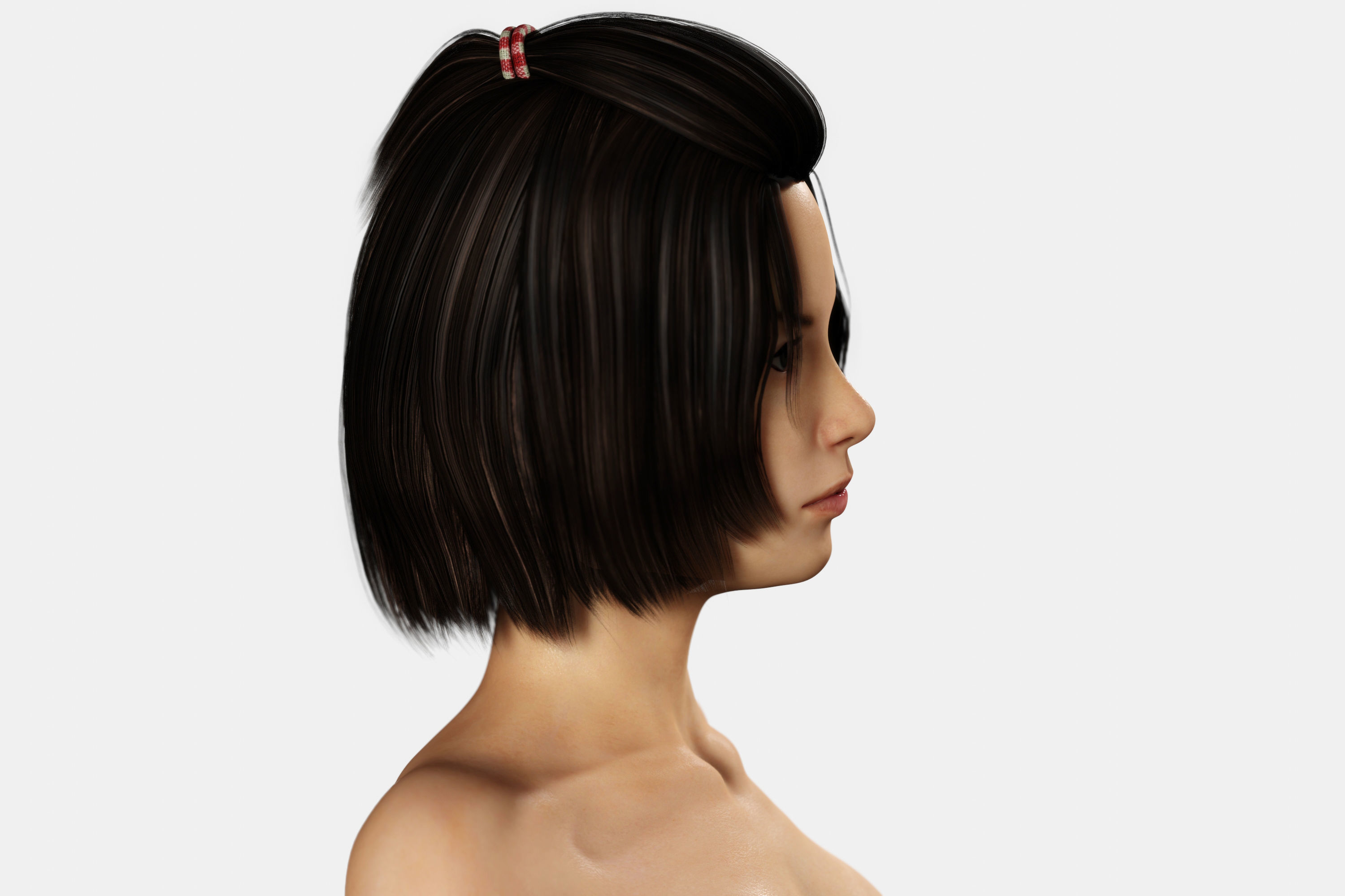 Naked 18 Year Old Thin Asian Girl Low-poly 3D model_5