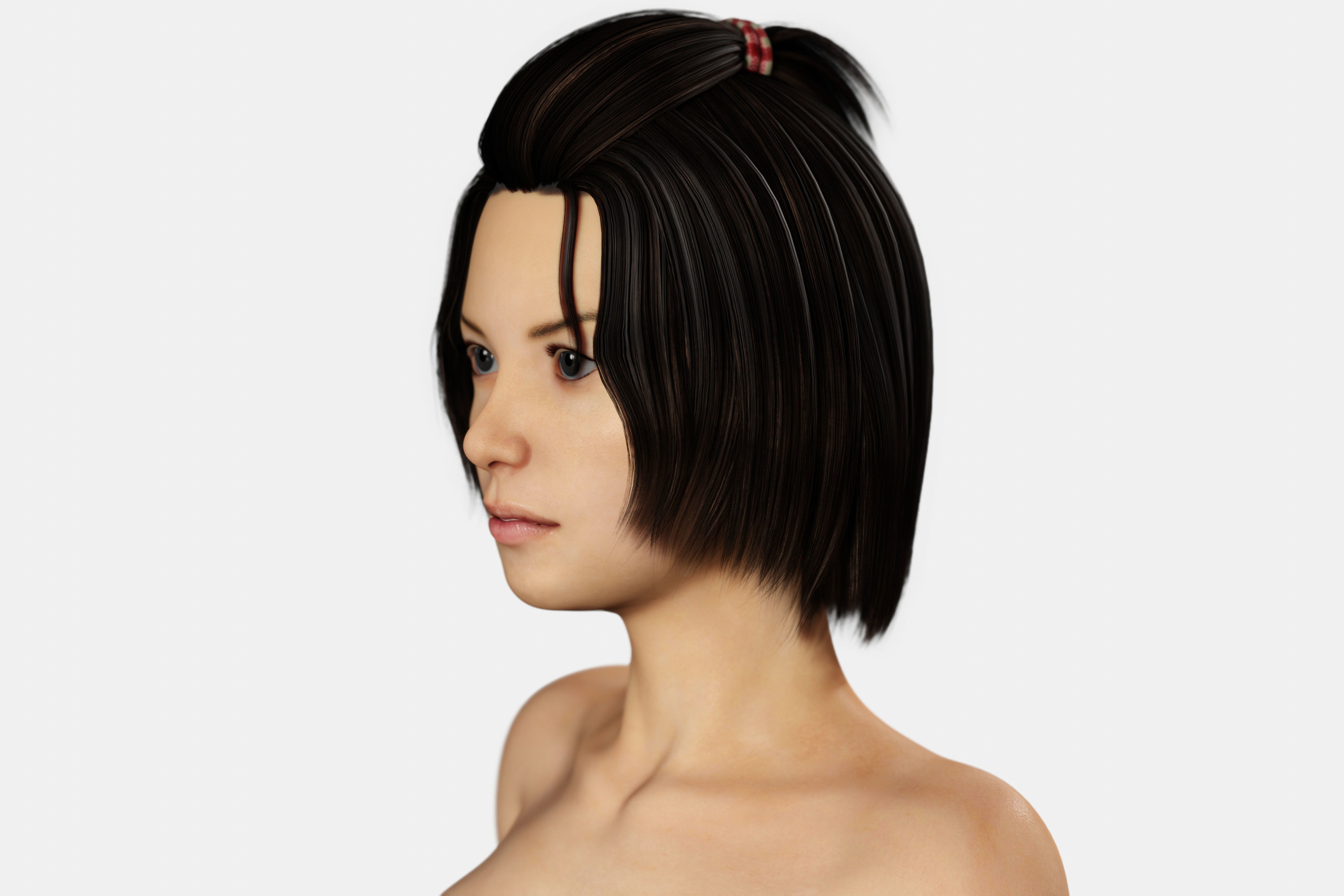 Naked 18 Year Old Thin Asian Girl Low-poly 3D model_4