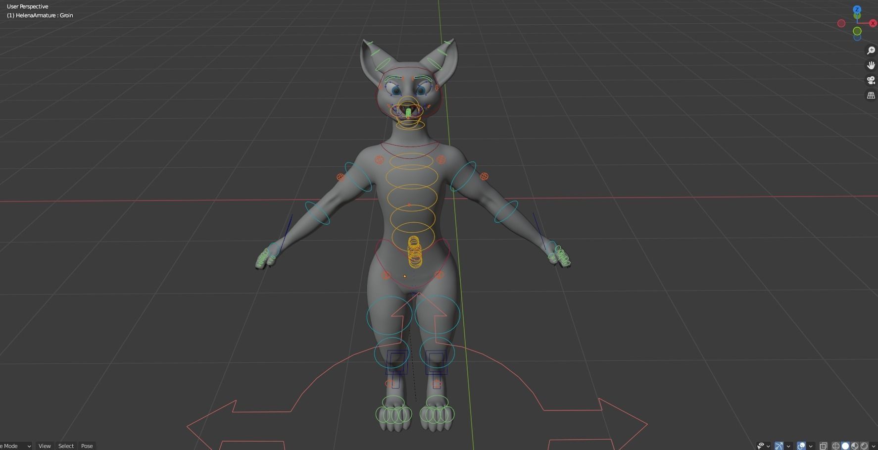 Helena Anthro Wolf 3D model_36