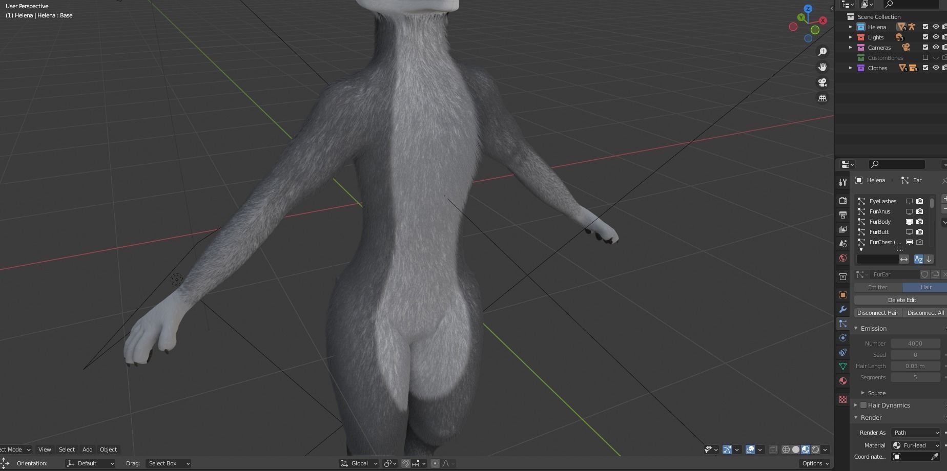 Helena Anthro Wolf 3D model_78