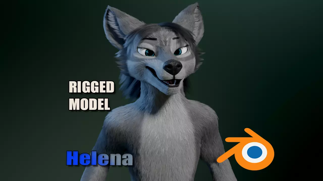 Helena Anthro Wolf 3D model_0
