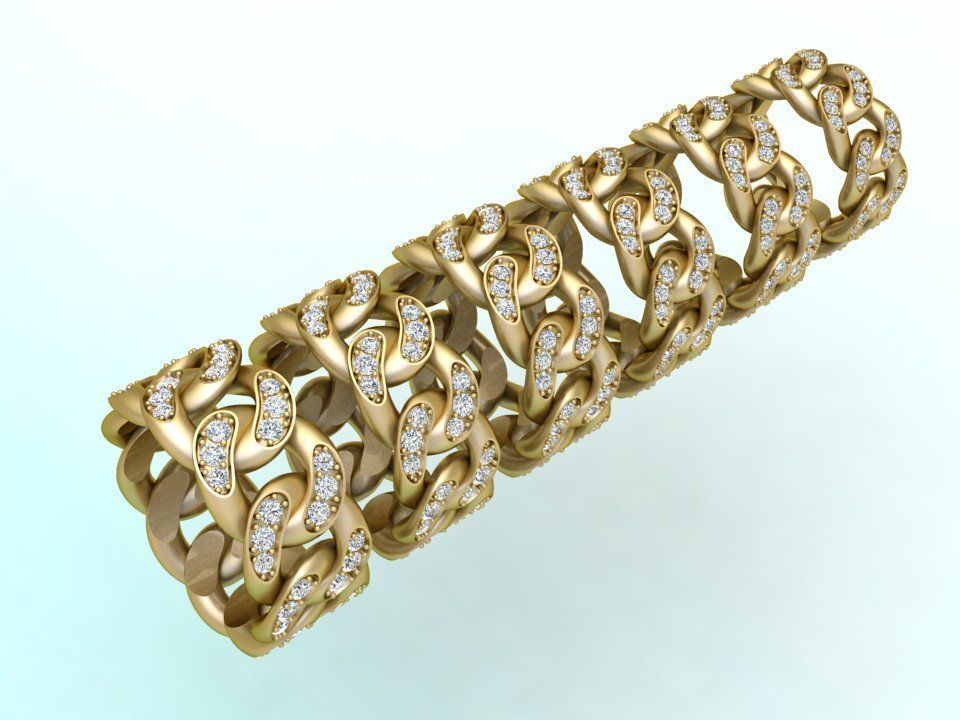 Chain ring - Miami Cuban ring - Link ring - Size 6 -11 3D Model Collection_3