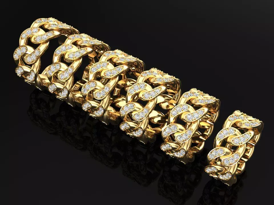 Chain ring - Miami Cuban ring - Link ring - Size 6 -11 3D Model Collection_0