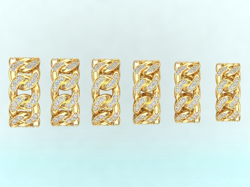 Chain ring - Miami Cuban ring - Link ring - Size 6 -11 3D Model Collection_12